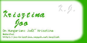 krisztina joo business card